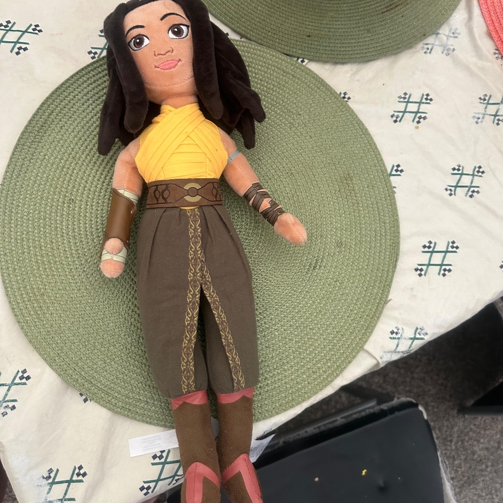 Plush Doll with Yellow Top and Brown Pants